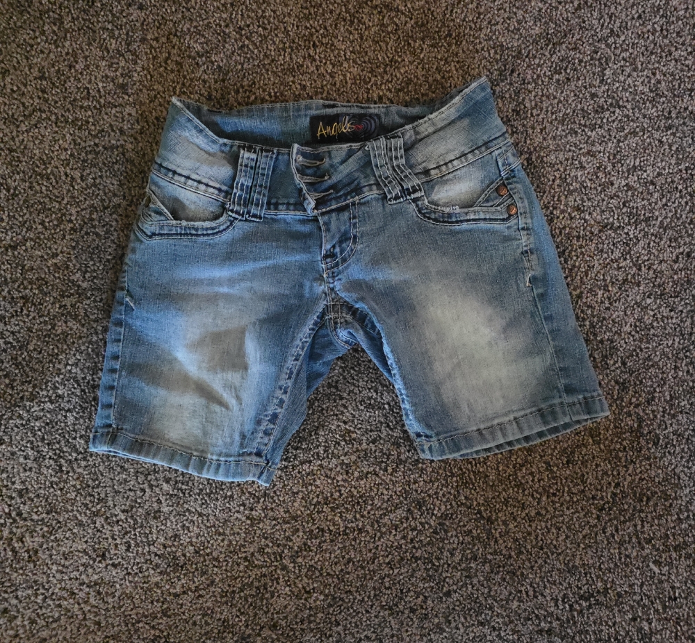 Angels Light Blue Denim Jean Shorts